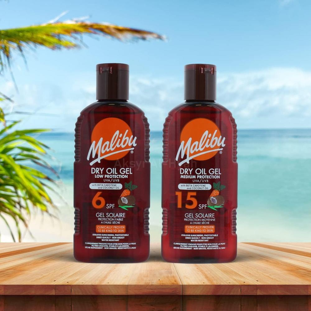 MALIBU SPF 15 DRY OIL GEL WITH CAROTENE 200ML 3