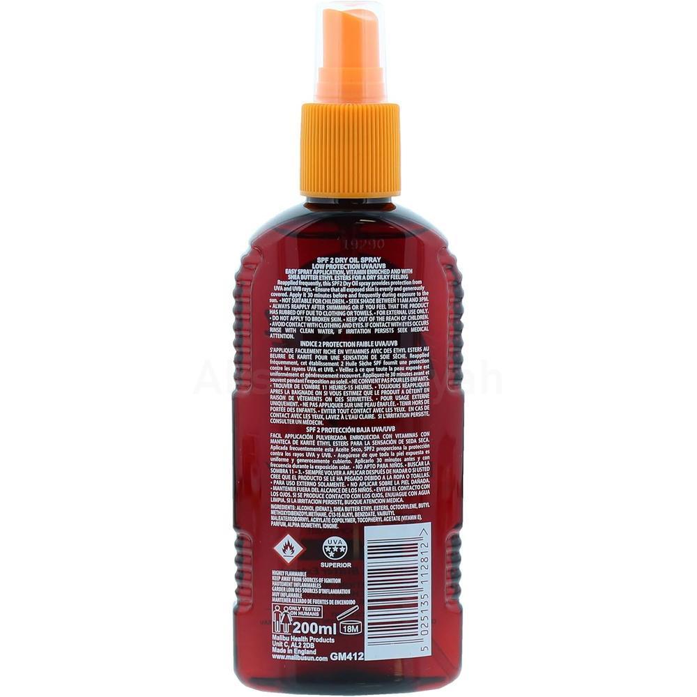 MALIBU SPF2 DRY OIL TANNING SPRAY 200ML #12608 1