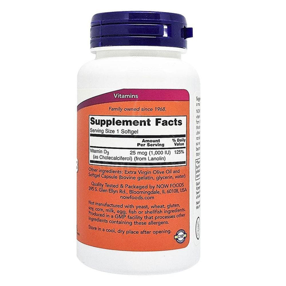 NOW VITAMIN D3 1000IU 180CAP"S #19035 1