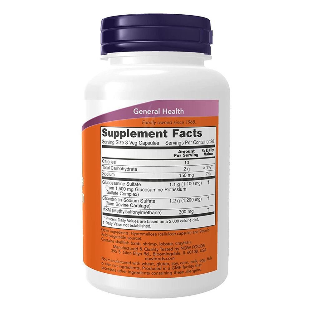 NOW GLUCOSAMINE&CHONDROITIN WITH MSM 90CAP"S #18970 1