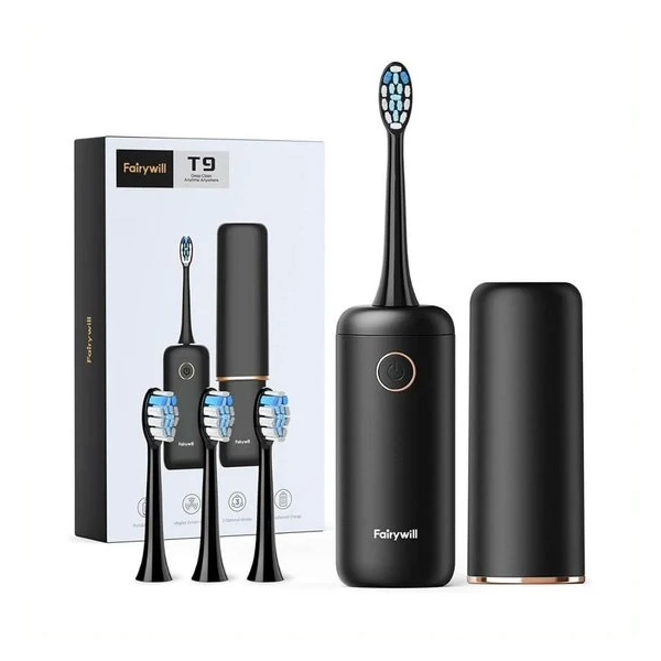 FAIRYWILL T9 TRAVEL ELECTRIC TOOTHBRUSH BLACK