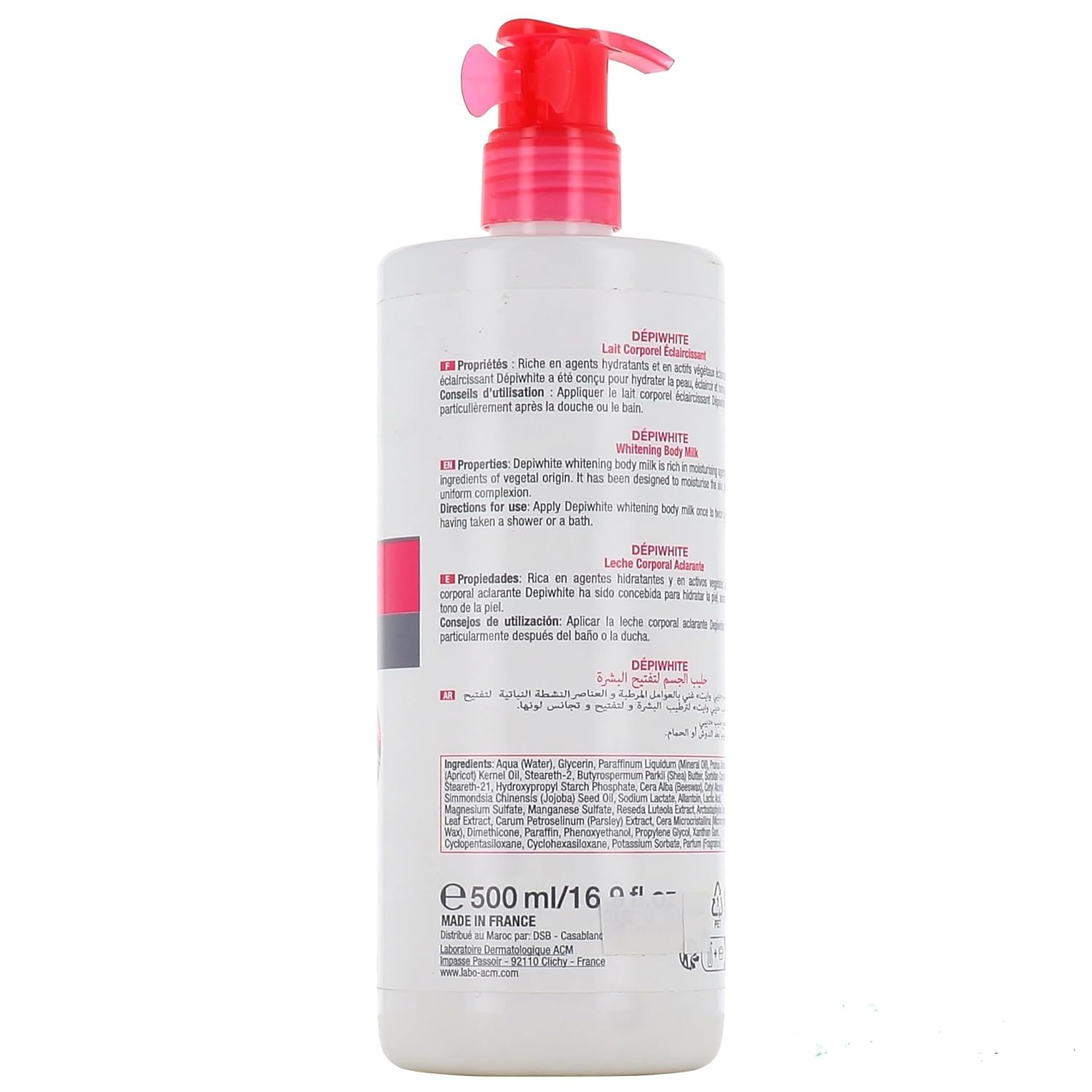 ACM DEPI WHITE WHITENING BODY MILK 500ML #16265 2