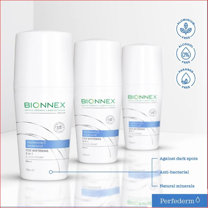 BIONNEX PERFEDERM DEOMINERAL  WHITENING 2 IN 1 ROLL ON 75ML 1