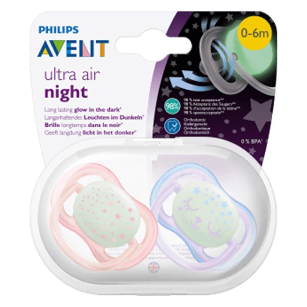 AVENT ULTRA AIR NIGHT SOOTHER 0-6M GIRL 2'S SCF376/12 #PA231