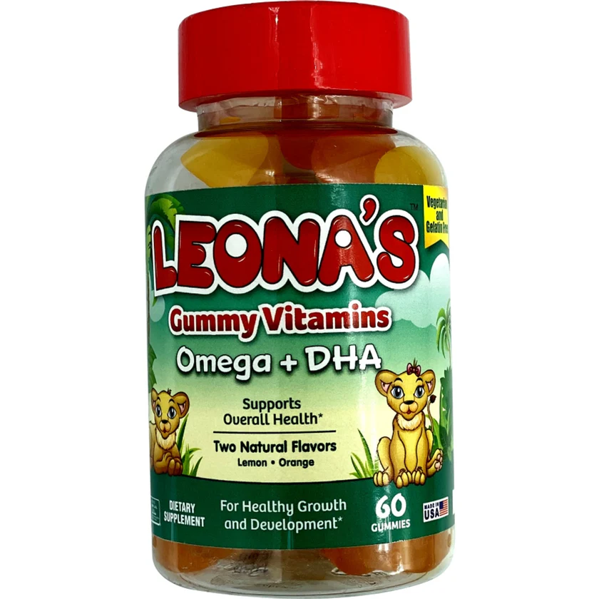LEONA'S GUMMY OMEGA+DHA LEMON&ORANGE 60'S #18560