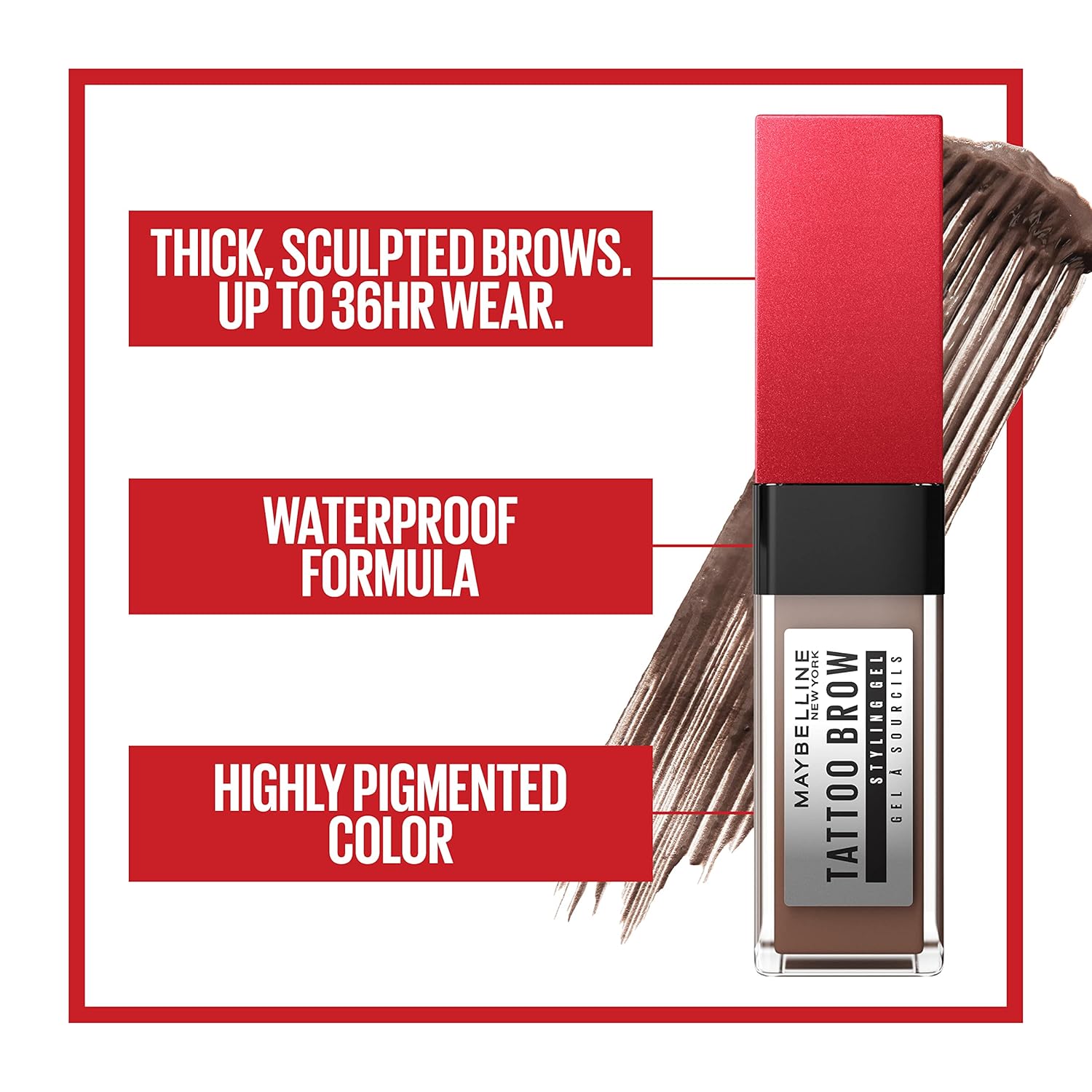 MAYBELLINE TATTOO BROW 3D GEL MEDIUM BROWN 6ML #FM0026508 4
