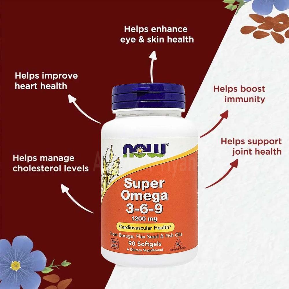 NOW SUPER OMEGA 3-6-9 1200MG SOFTGEL 90"S #18242 3