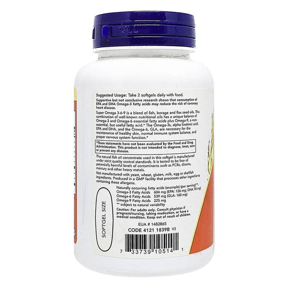 NOW SUPER OMEGA 3-6-9 1200MG SOFTGEL 90"S #18242 2
