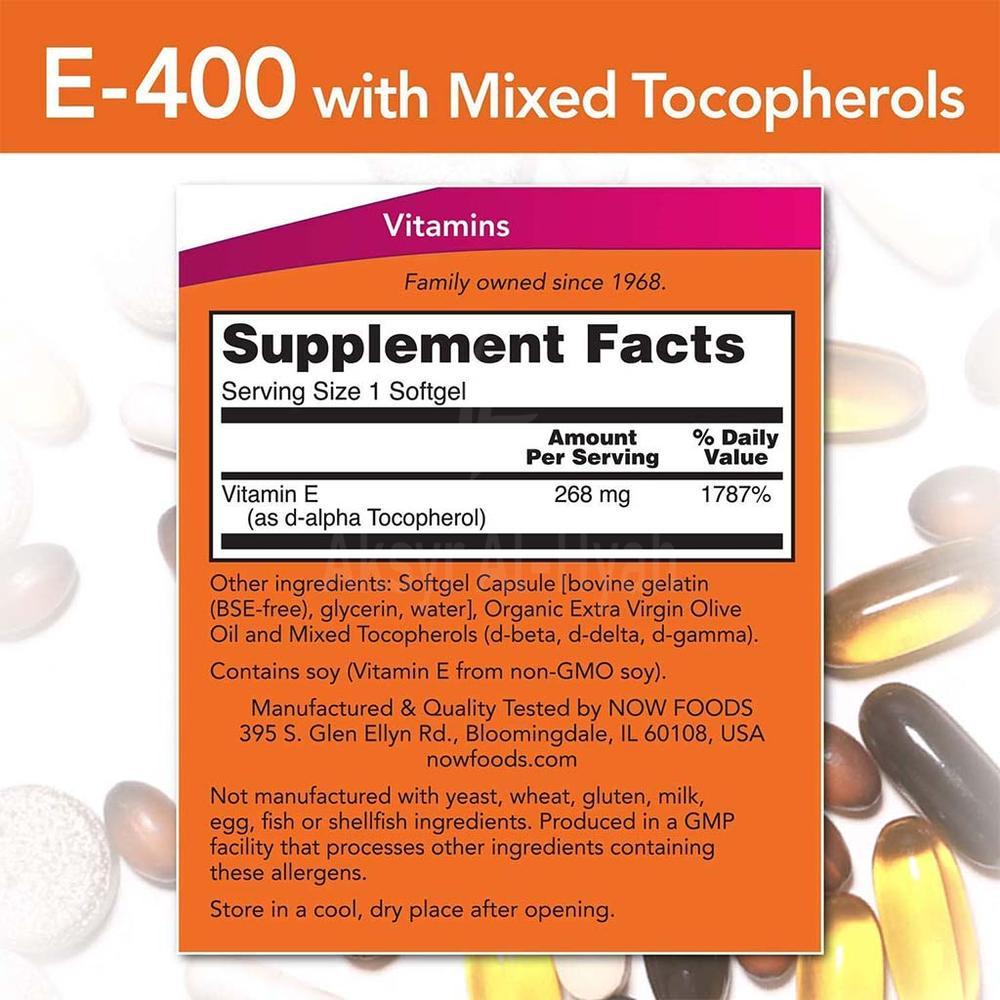 NOW E-400 SOFTGELS 100"S #19037 1