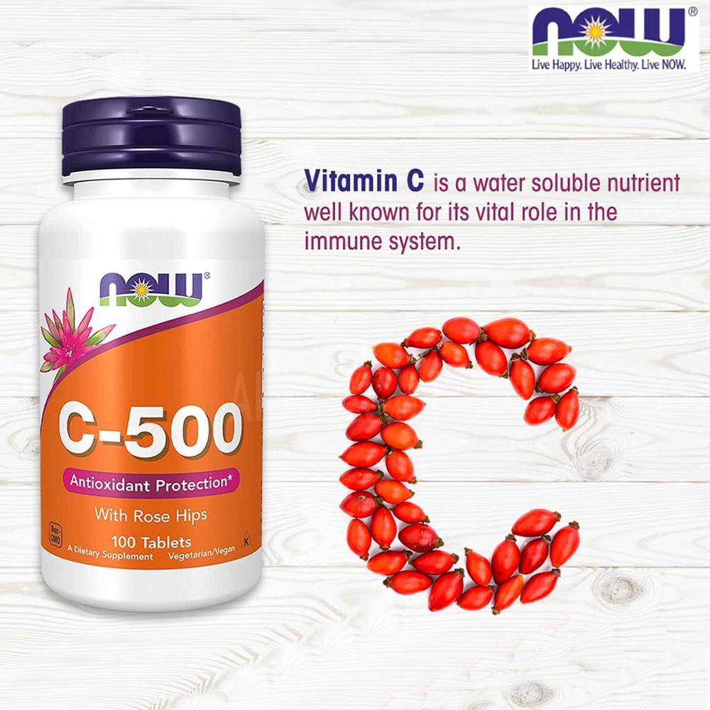 NOW VIT.C 500  W/ROSE HIPS 100'S #17921 3
