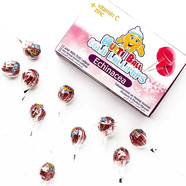 MULTI BALL KIDS ECHINACEA COLD LOLLIPOPS 12'S(VIT C+ZINC)