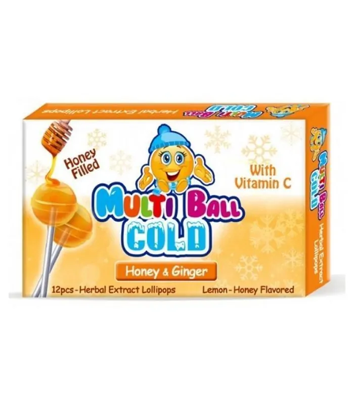MULTI BALL KIDS GINGER&HONEY COLD LOLLIPOPS 12'S(VIT C+ZINC)