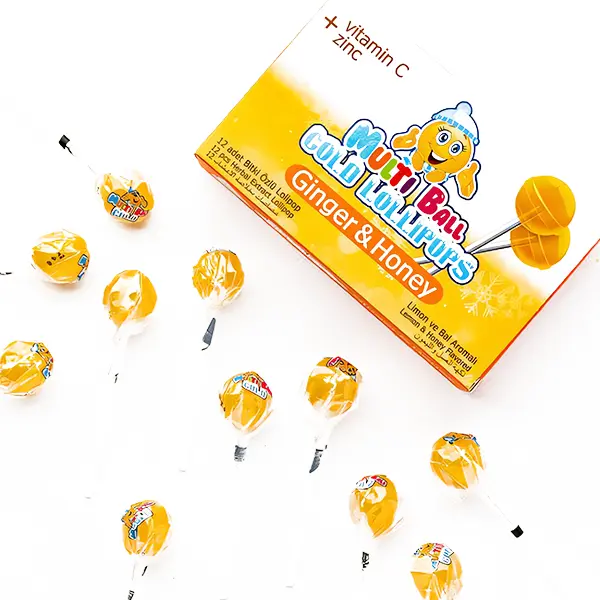 MULTI BALL KIDS GINGER&HONEY COLD LOLLIPOPS 12'S(VIT C+ZINC) 1