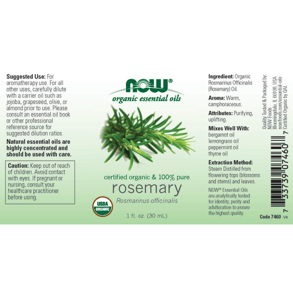 NOW ROSEMARY ORGANIC OIL 30ML#7460