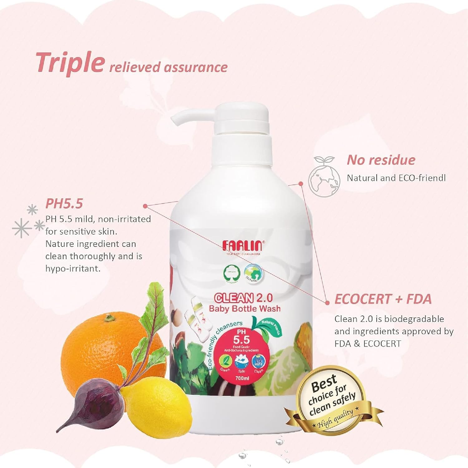 FARLIN BABY BOTTLE WASH 750ML #18323 2