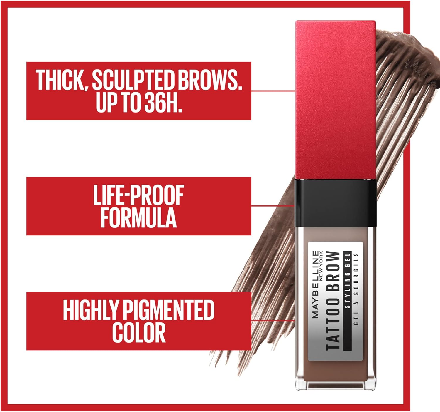 MAYBELLINE TATTOO BROW 3D GEL DEEP  BROWN 6ML #FM0026550 1