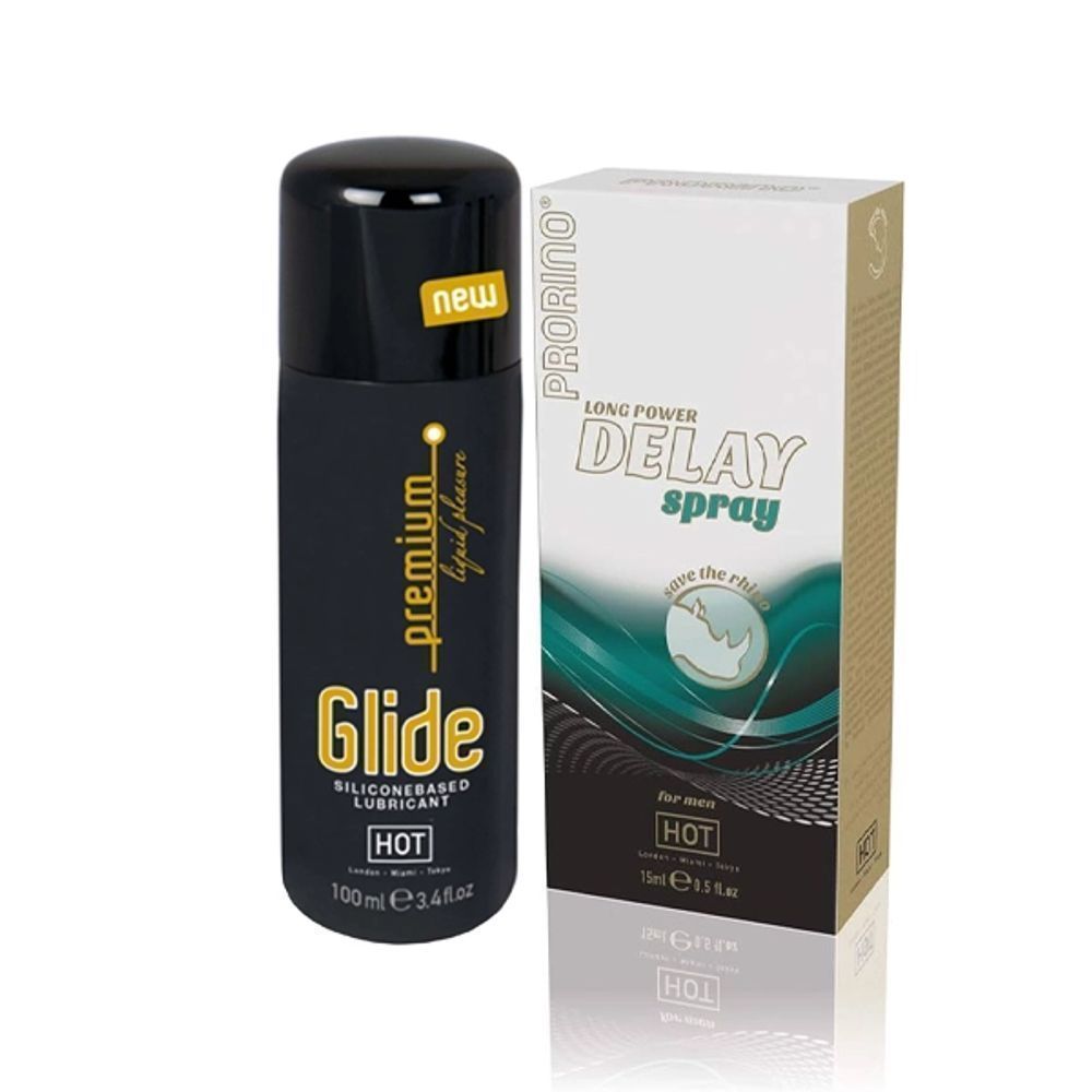 PRORINO LONG POWER DELAY SPRAY+GLIDE SILICON LUBRICANT 50ML