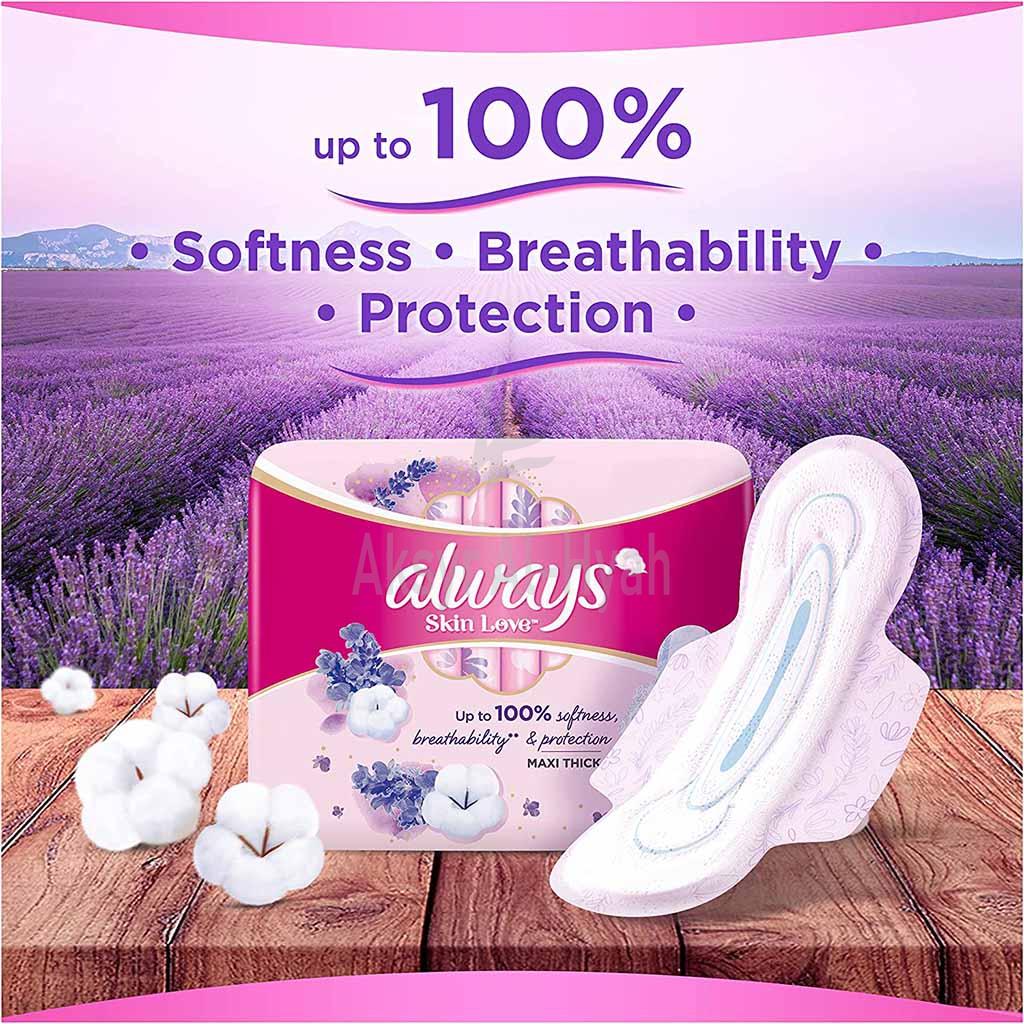 ALWAYS SKIN LOVE MAXI THICK LARGE 24'S(LAVENDER) 7