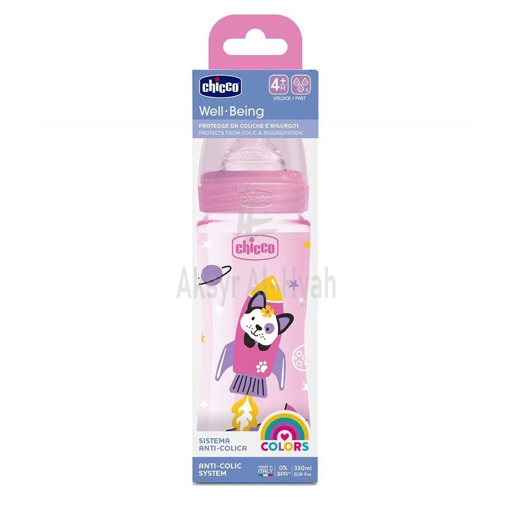 CHICCO(286371)BABY WELL BEING PLASTIC BOTTLE GIRL 330ML