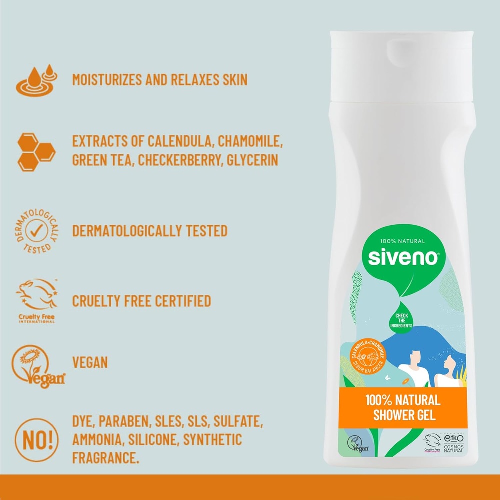 SIVENO NATURAL SHOWER GEL 300ML 5