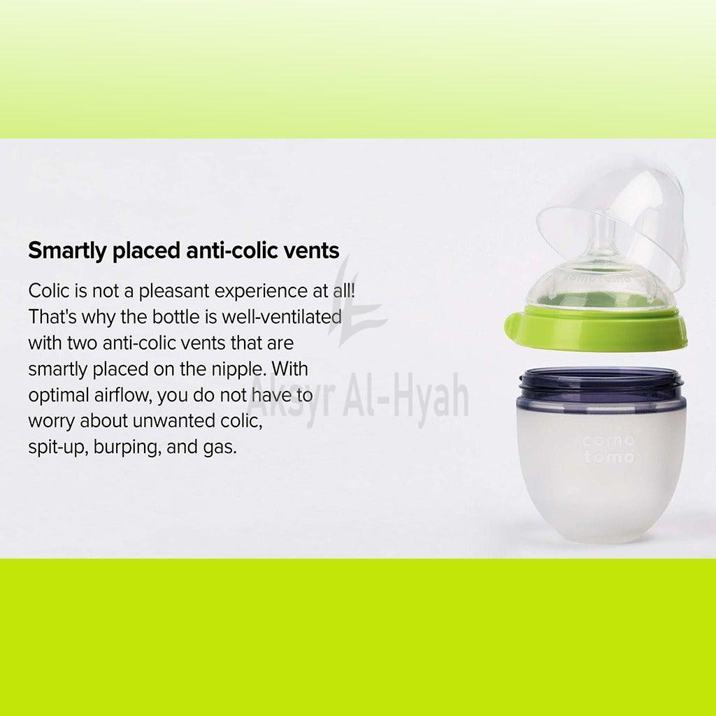 COMOTOMO SOFT SILICONE BABAY BOTTLE 150ML GREEN/WHITE#21344 4