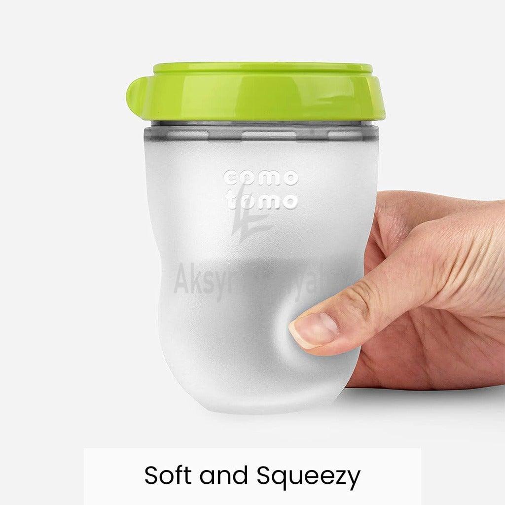 COMOTOMO SOFT SILICONE BABAY BOTTLE 150ML GREEN/WHITE#21344 6