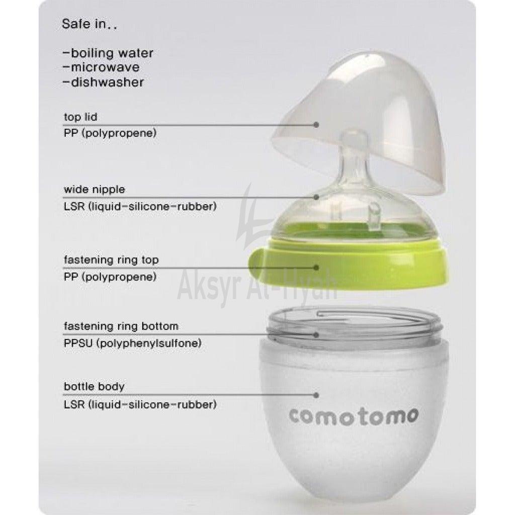 COMOTOMO SOFT SILICONE BABAY BOTTLE 150ML GREEN/WHITE#21344 8