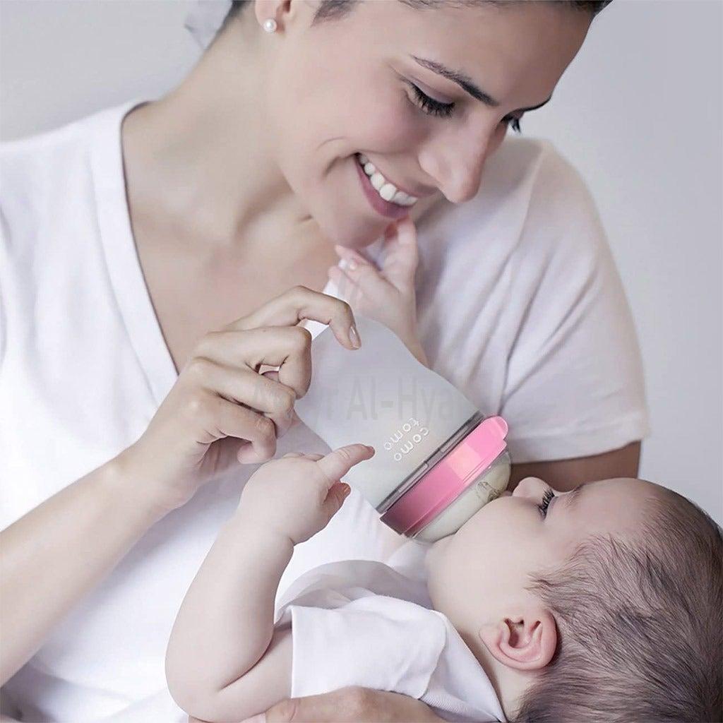 COMOTOMO SOFT SILICONE BABAY BOTTLE 150ML PINK/WHITE#21345 1