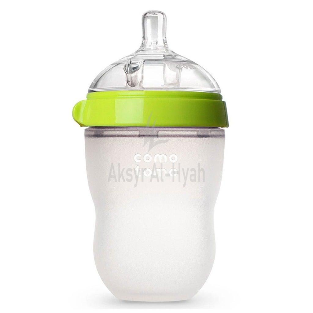 COMOTOMO SOFT SILICONE BABAY BOTTLE 250ML GREEN/WHITE#21346 1