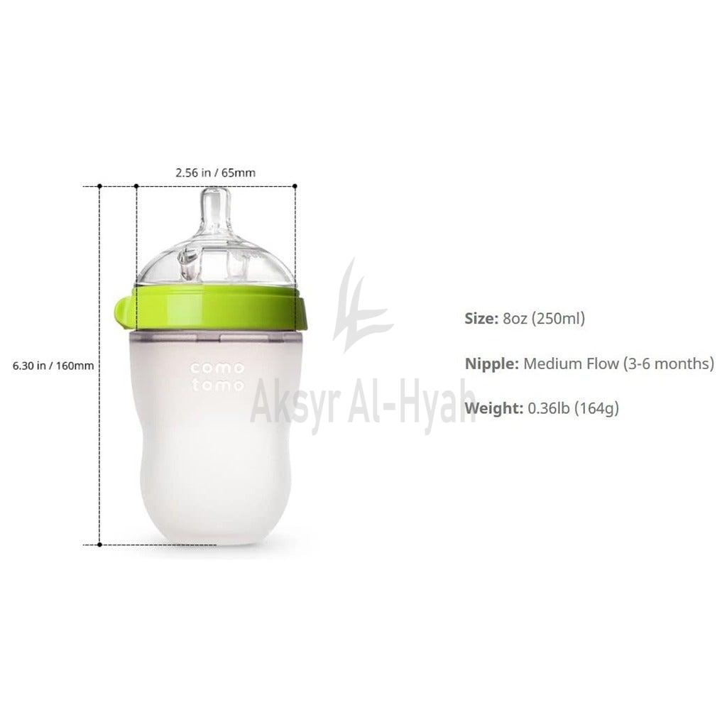 COMOTOMO SOFT SILICONE BABAY BOTTLE 250ML GREEN/WHITE#21346 3