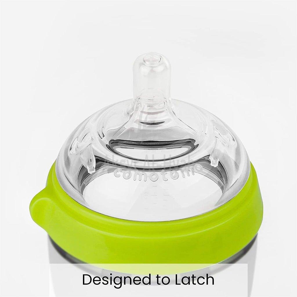 COMOTOMO SOFT SILICONE BABAY BOTTLE 250ML GREEN/WHITE#21346 5