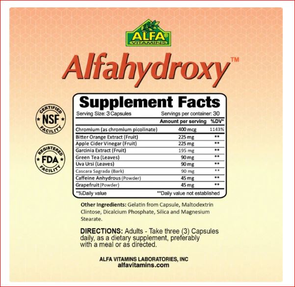 ALFA ALFAHYDROXY CAP 90"S #15502 1