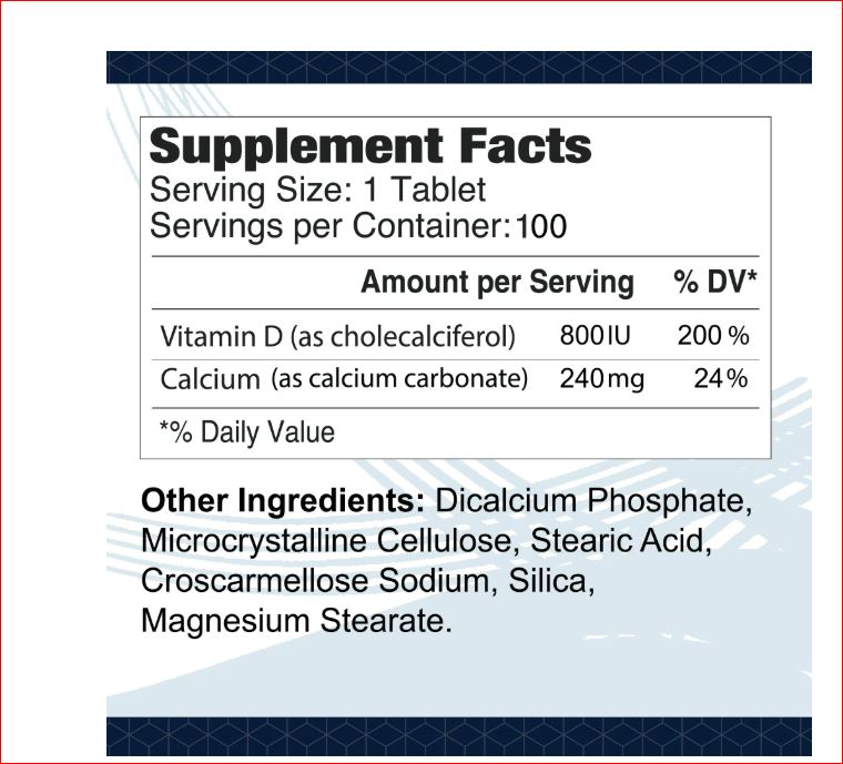 ALFA  CALCIUM CARBONATE 600+D3 800IU TAB 100"S #19462