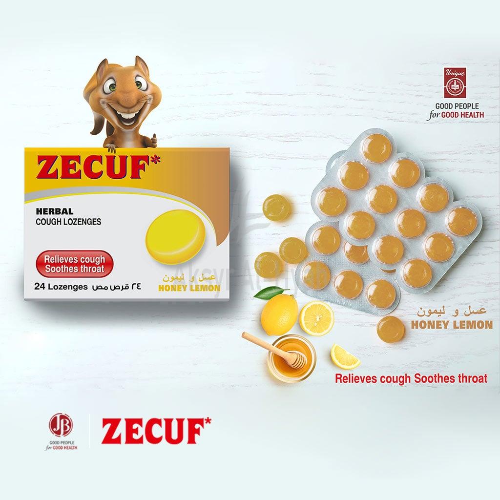 ZECUF HONEY LEMON LOZENGES 24'S 1