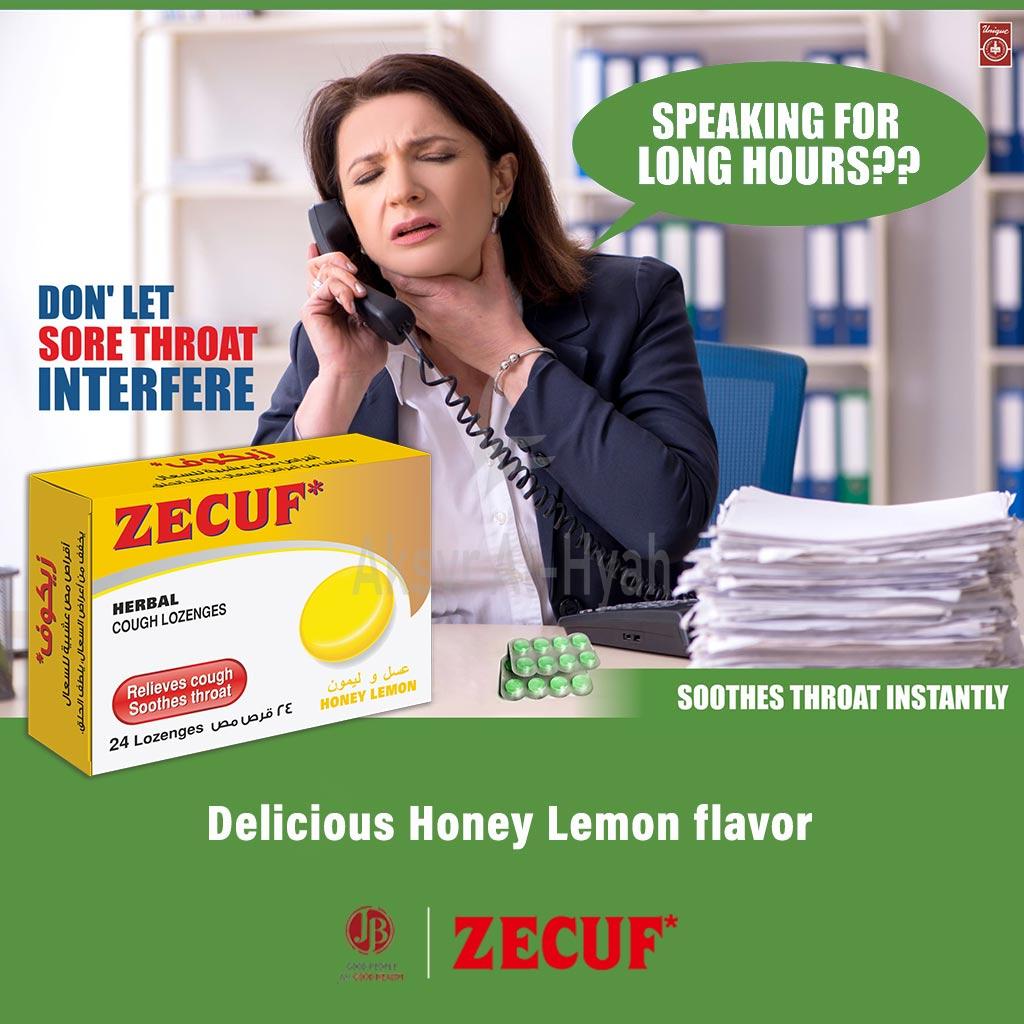ZECUF HONEY LEMON LOZENGES 24'S 6