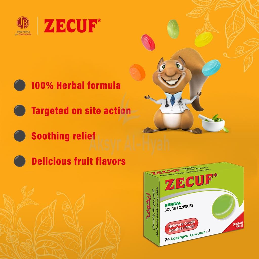 ZECUF LOZENGES SUGAR FREE 24'S