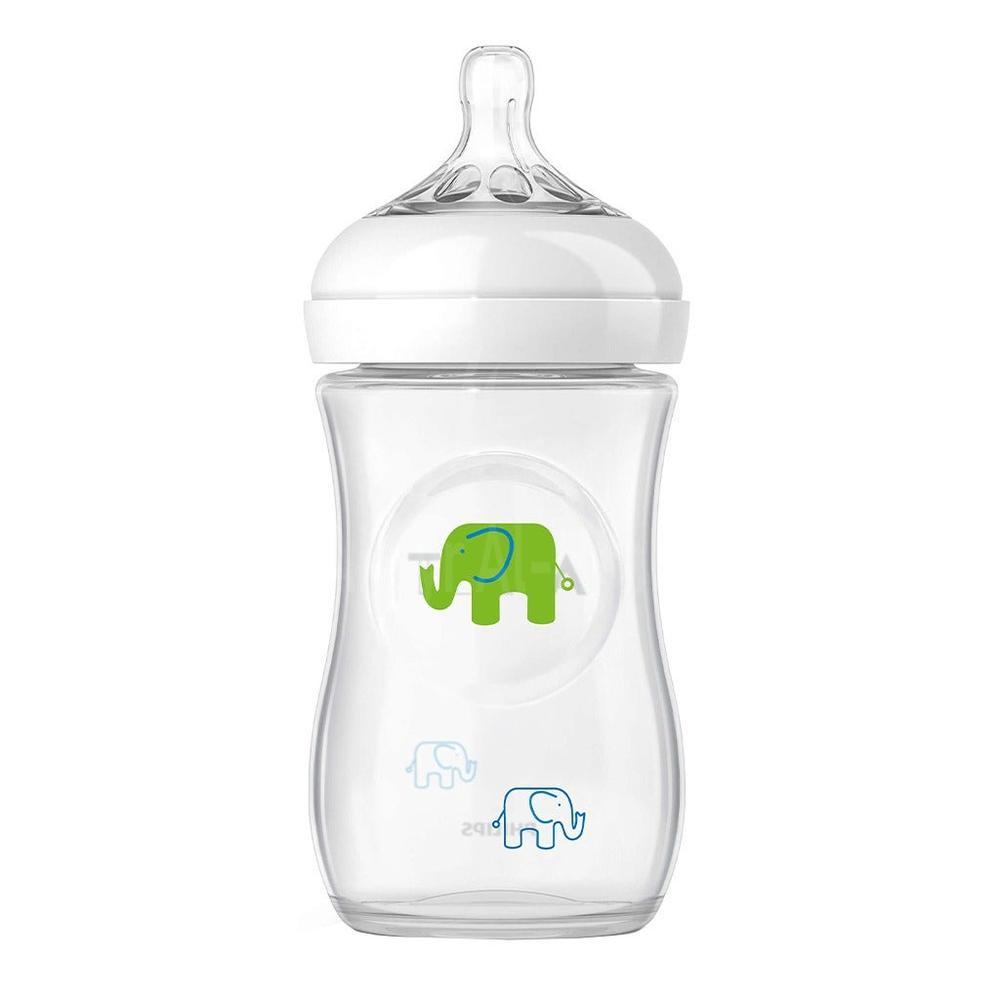AVENT NAT. FEEDING BOTTLE GREEN SET SCD627/01 #PA437 1