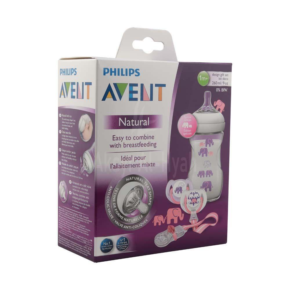 AVENT NAT. FEEDING BOTTLE PURPLE SET SCD628/01 #PA438 1