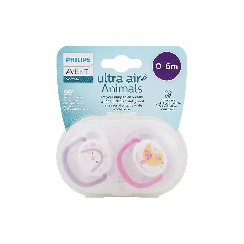 AVENT ULTRA AIR ANIMAL SOOTHER 0-6M 2'S SCF080/11 #PA244