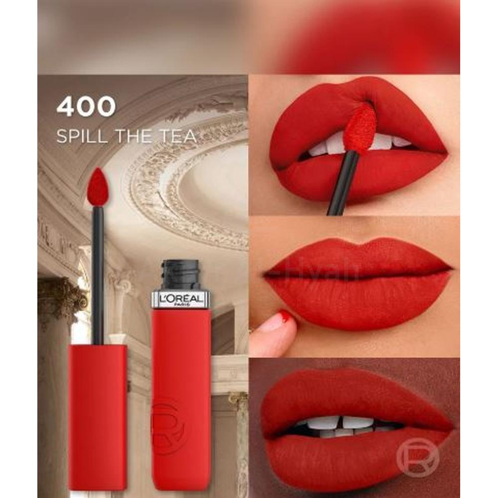 LOREAL MATTE RESISTANCE 400 SPILL THE TEA LIPSTICK 2