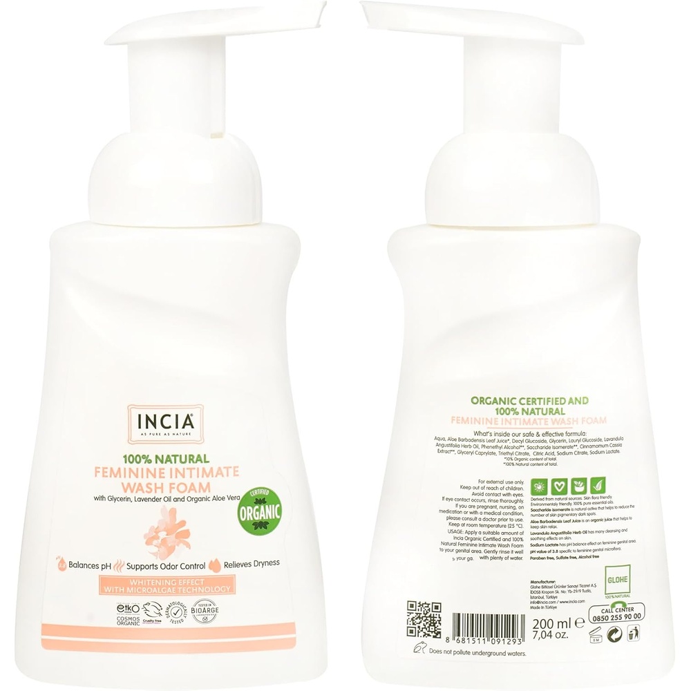 INCIA FEMINA INTIMATE WASH FOAM  200ML 1