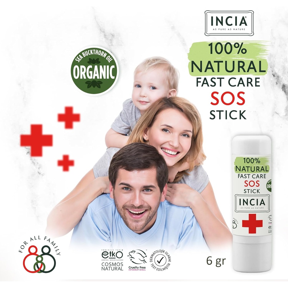 INCIA NATURAL 100% FAST CARE SOS STICK 6G 2