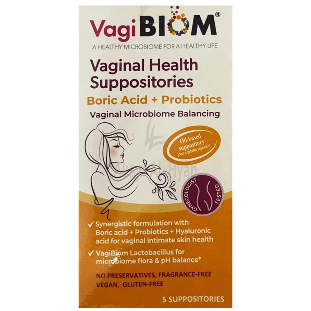VAGIBIOM BORIC ACID+PROBIOTICS VAGINAL HEALTH SUPP 5"S #BI-10001