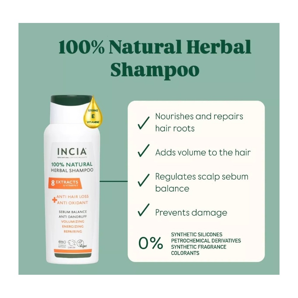 INCIA 100% HERBAL ANTI-HAIR LOSS SHAMPOO 275ML 2