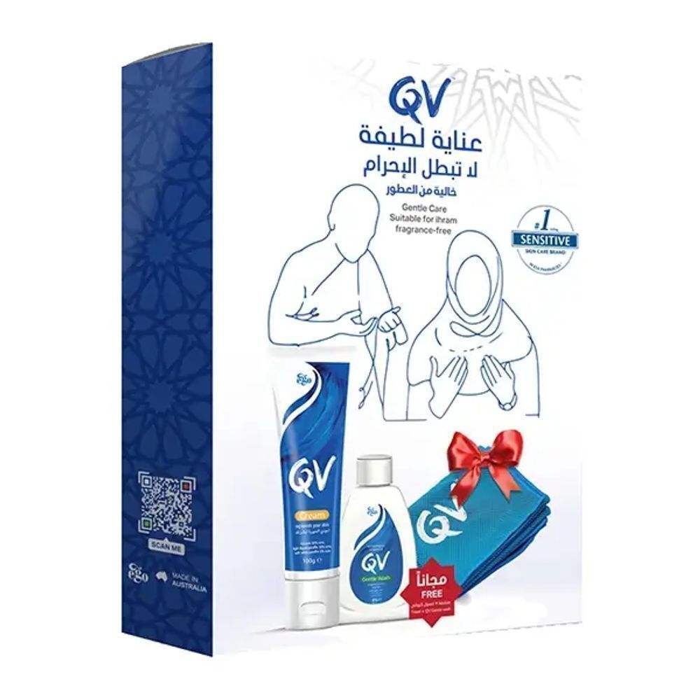 OFFER QV CREAM 100G+ GENTLE WASH 40G+CCOLING TOWEL