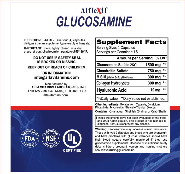 ALFA ALFLEXIL GLUCOSAMINE CHONDRIOTIN/MSM TAB 60'S #15505 2