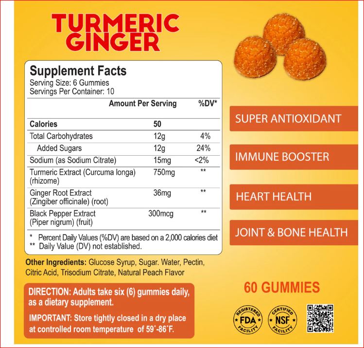 ALFA TURMERIC GINGER GUMMIES ADULT 60'S #19738 1