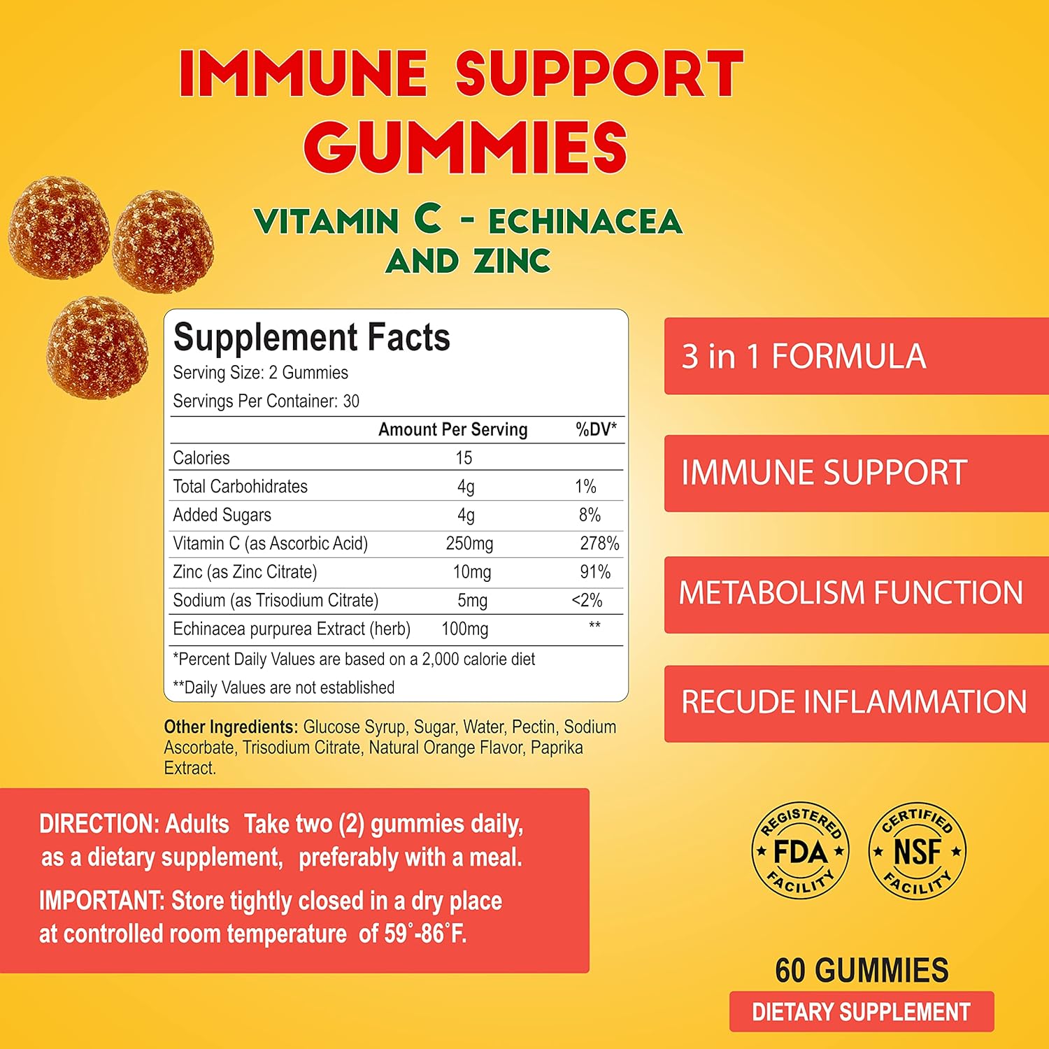 ALFA IMMUNE SUPPORT GUMMIES 60'S #19629 3