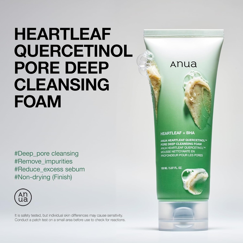 ANUA HEARTLEAF QUERCETINOL PORE DEEP CLEANSING FOAM 150ML [718830] 2