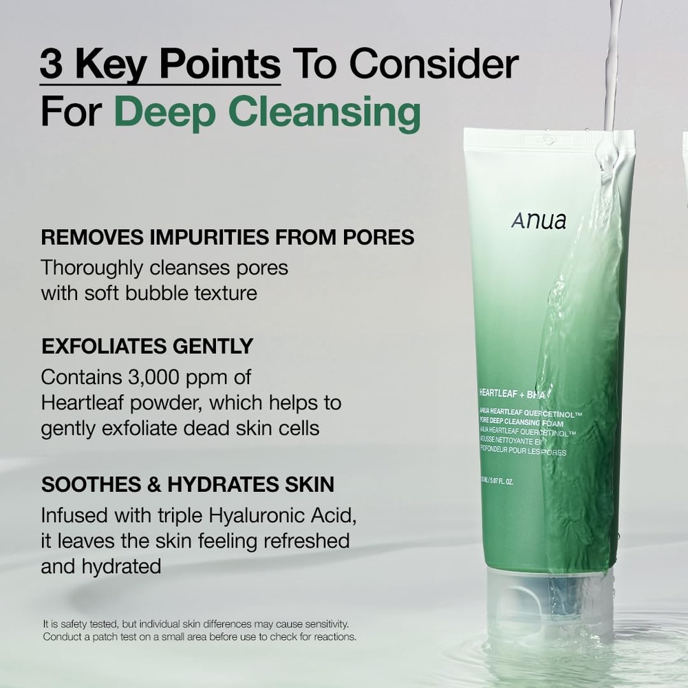 ANUA HEARTLEAF QUERCETINOL PORE DEEP CLEANSING FOAM 150ML [718830] 3
